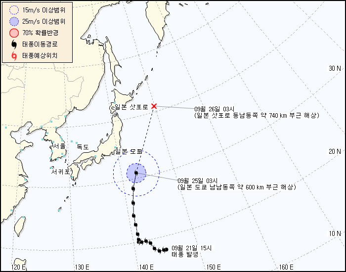 태풍정보 발생 경로